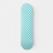 Skateboard Classic visual turquoise blue checkerboard  (Devant)