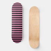 Skateboard Classique chic mignon rose et noir rayures (Recto)