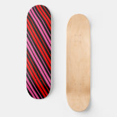 Skateboard Classique design à rayures verticales rouge noir e (Recto)