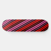 Skateboard Classique design à rayures verticales rouge noir e (Horz)