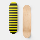 Skateboard Classique moderne rayures jaune et noir (Recto)