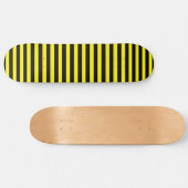 Skateboard Classique moderne rayures jaune et noir (Horz)