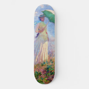 Skateboard Claude Monet - Femme avec un parasol face à droite