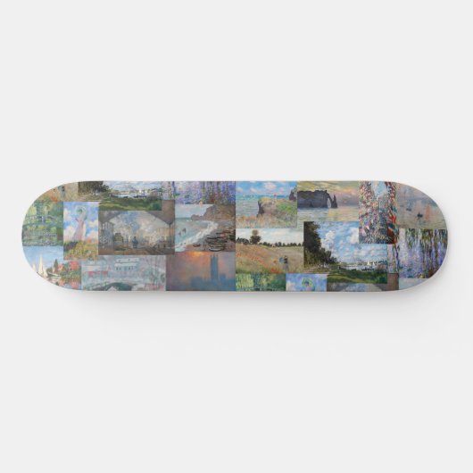Skateboard Claude Monet - Patchwork de chefs-d'oeuvre (Horz)