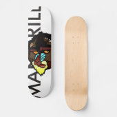 SKATEBOARD CLAVIER GRAPHIQUE D'ILLUSTRATION MANDRILL COLORÉ (Recto)