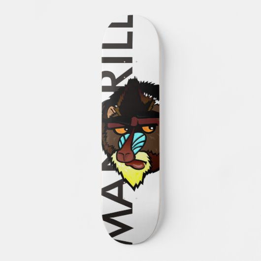 SKATEBOARD CLAVIER GRAPHIQUE D'ILLUSTRATION MANDRILL COLORÉ (Recto)