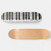 Skateboard clavier piano musique noir et blanc (Horz)