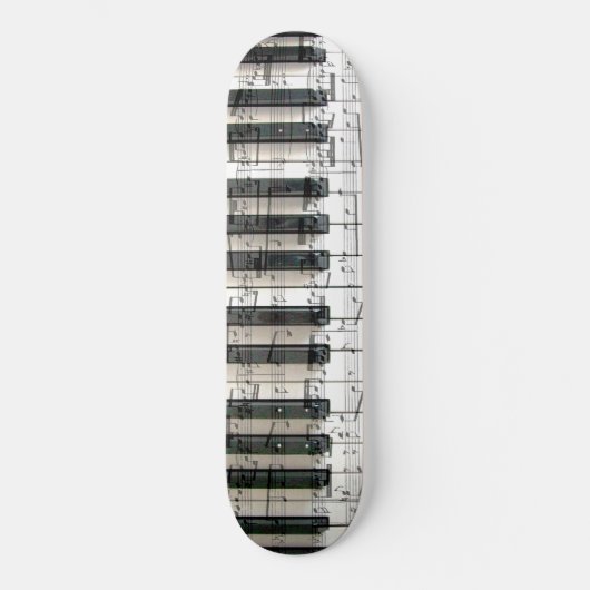 Skateboard clavier piano musique noir et blanc (Recto)