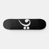 Skateboard Clé de basse blanche (Horz)