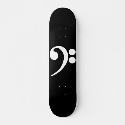 Skateboard Clé de Fa blanche (Devant)