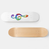 Skateboard Clé de musique arc-en-ciel (Horz)