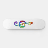 Skateboard Clé de musique arc-en-ciel (Horz)