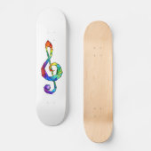 Skateboard Clé de musique arc-en-ciel (Recto)