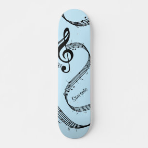 Skateboard Clé de sol généreuse personnelle bleue