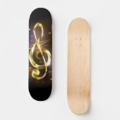 Skateboard Clé de Sol Musicale en Or (Recto)