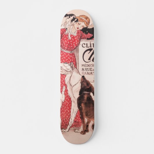 Skateboard Clinique Cheron Vintage Chien Chat Steinlen Poster (Devant)