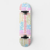 Skateboard Cloud de mot communautaire LGBTQ+ SlipperyJoe (Recto)