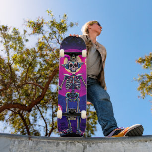 Skateboard clown à squelette