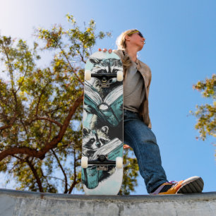 Skateboard Club vintage des Lecteurs Raccoon