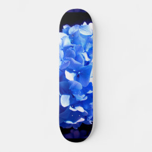 Skateboard Cobalt bleu floral élégant bleu hydrangées