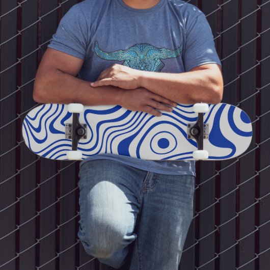 Skateboard Cobalt Hyper Bleu Psychedelique Ondulé (Extérieur 3)