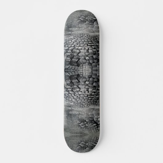 Skateboard Cobblestones gris brouillard graver l'art graphiqu (Devant)
