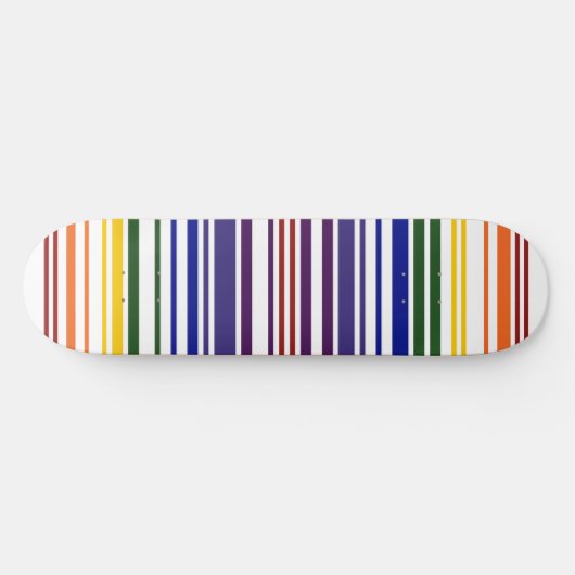 Skateboard Code barre double arc-en-ciel (Horz)