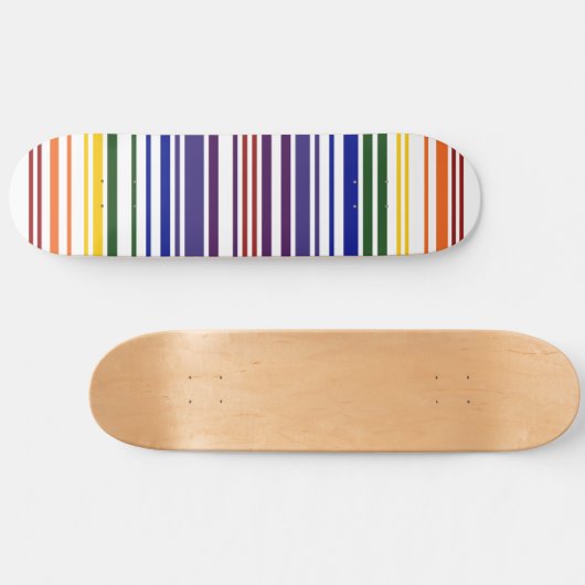 Skateboard Code barre double arc-en-ciel (Horz)