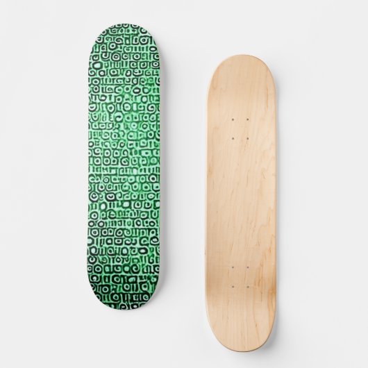 Skateboard Code d'ordinateur noir et vert #1 (Recto)
