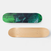 Skateboard Code informatique noir et vert Crâne #3 (Horz)