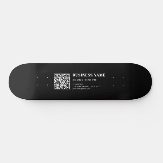 Skateboard Code QR personnalisé & Texte rétro-moderne modifia (Horz)