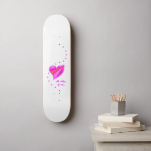 Skateboard Coeur arc-en-ciel avec étoiles, La magie de l'amou