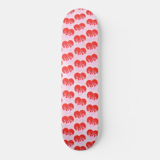 Skateboard Cœur de feu (Recto)
