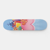 Skateboard Coeur de rose de ciel bleu (Horz)