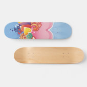 Skateboard Coeur de rose de ciel bleu (Horz)