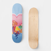 Skateboard Coeur de rose de ciel bleu (Recto)