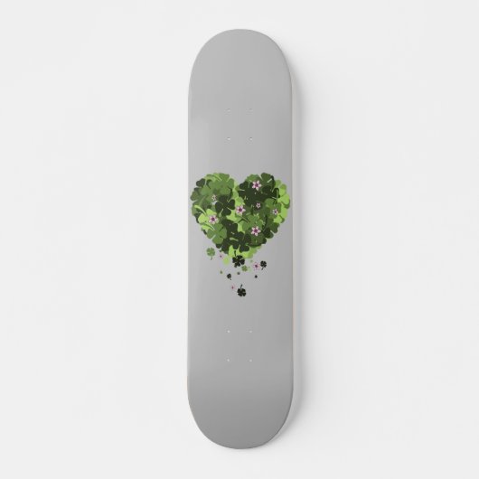 Skateboard Cœur de trèfle de la Saint-Patrick (Devant)