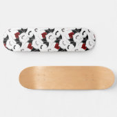 Skateboard Coeur d'Halloween avec ailes de chauve-souris noir (Horz)