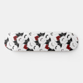 Skateboard Coeur d'Halloween avec ailes de chauve-souris noir (Horz)