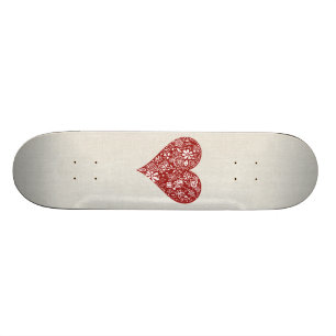 Skateboard Coeur rouge de griffonnage