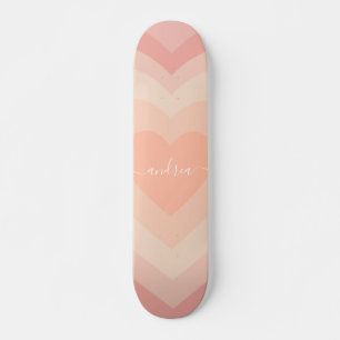 Skateboard Coeur stratifié Romantique Saint Valentin et nom d