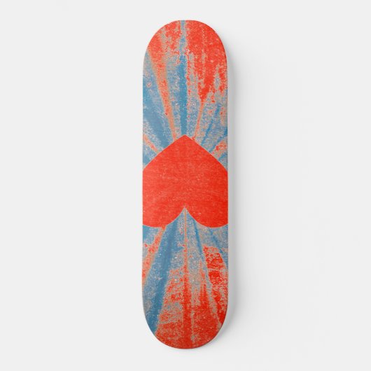 Skateboard Coeur valentin de starburst rouge (Recto)
