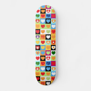 Skateboard Coeurs colorés, patinage