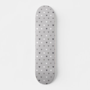 Skateboard Coeurs de polka minuscules dans les tons gris