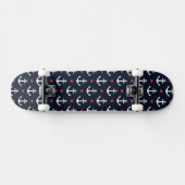 Skateboard Coeurs et motif d'Ancres (Horz)