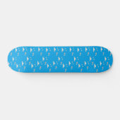 Skateboard Coeurs et nuages sur le bleu (Horz)