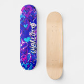 Skateboard Coeurs Graffiti Bleus : Carrousel avec style et pa (Recto)