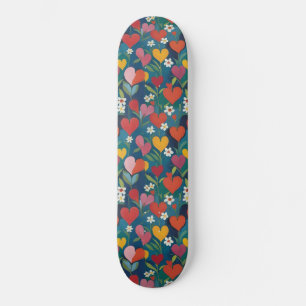 Skateboard Coeurs joueurs Floral