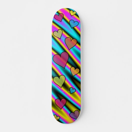 Skateboard Coeurs Kaleidoscope (Devant)