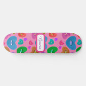 Skateboard Coeurs multicolores avec yeux amour Valentines (Horz)